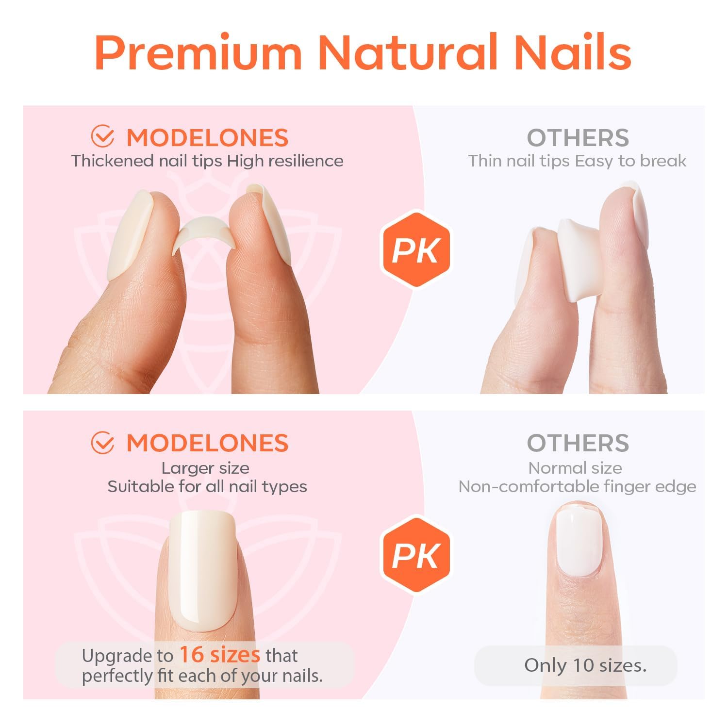 Detalle 2 de modelones Dark Red Short Oval Press-On Nails: 32-Piece Set with Glue, Tabs, File & Prep Pads