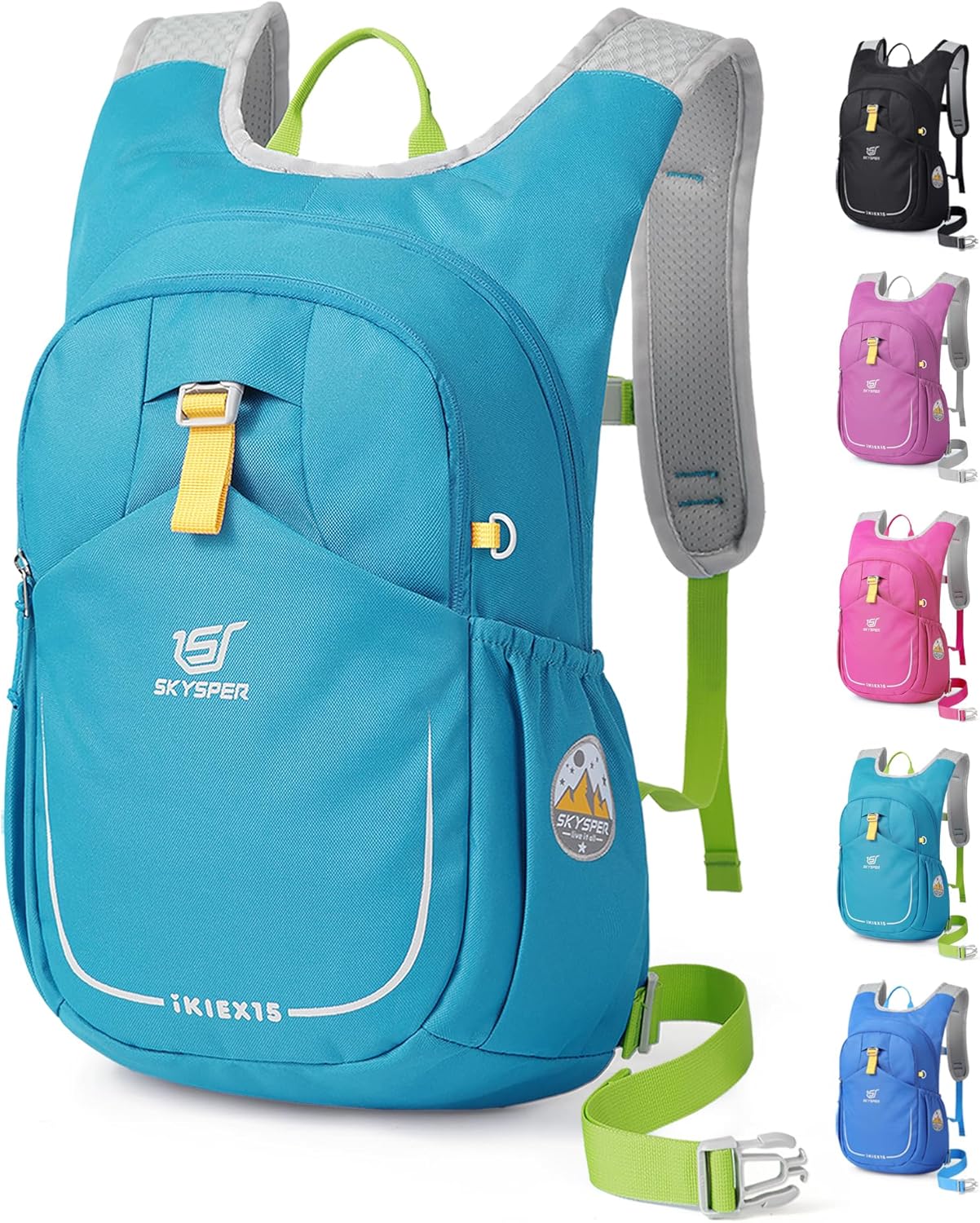 Detalle de SKYSPER Kinderrucksack 15L – leichter Wanderrucksack für Kinder (ab ca. 7–14 Jahre) mit Hydrationsfach & Sicherheits-Pfeife