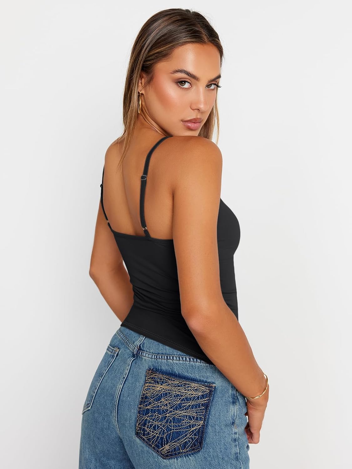 Thumbnail 4 de Trendy Queen Adjustable Camisole: Sleeveless Square Neck Tank Top for Women