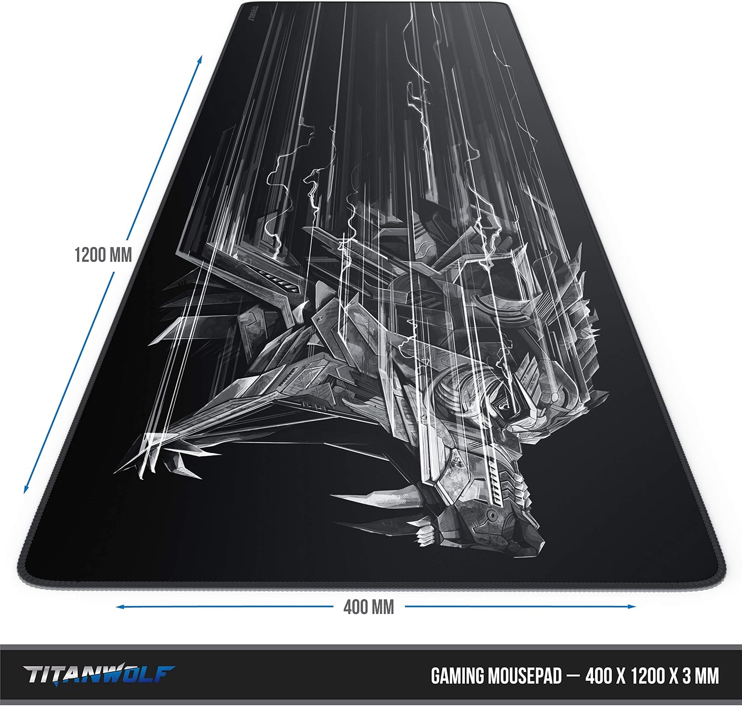 Detalle de CSL-Computer TITANWOLF Gaming-Mauspad in Übergröße (1200x400 mm) – XXXL Mousepad für Präzision & Tempo
