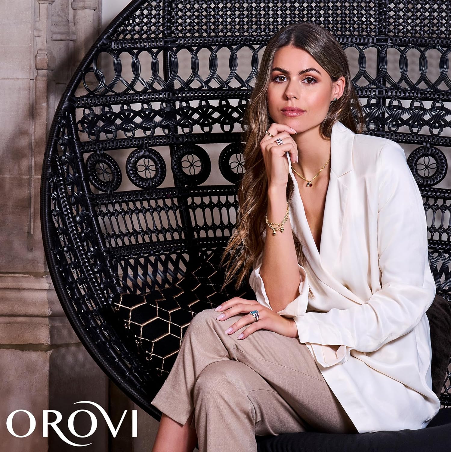 Thumbnail 4 de Orovi Collier femme en or jaune 14 carats (585) avec pendentif goutte et rubis