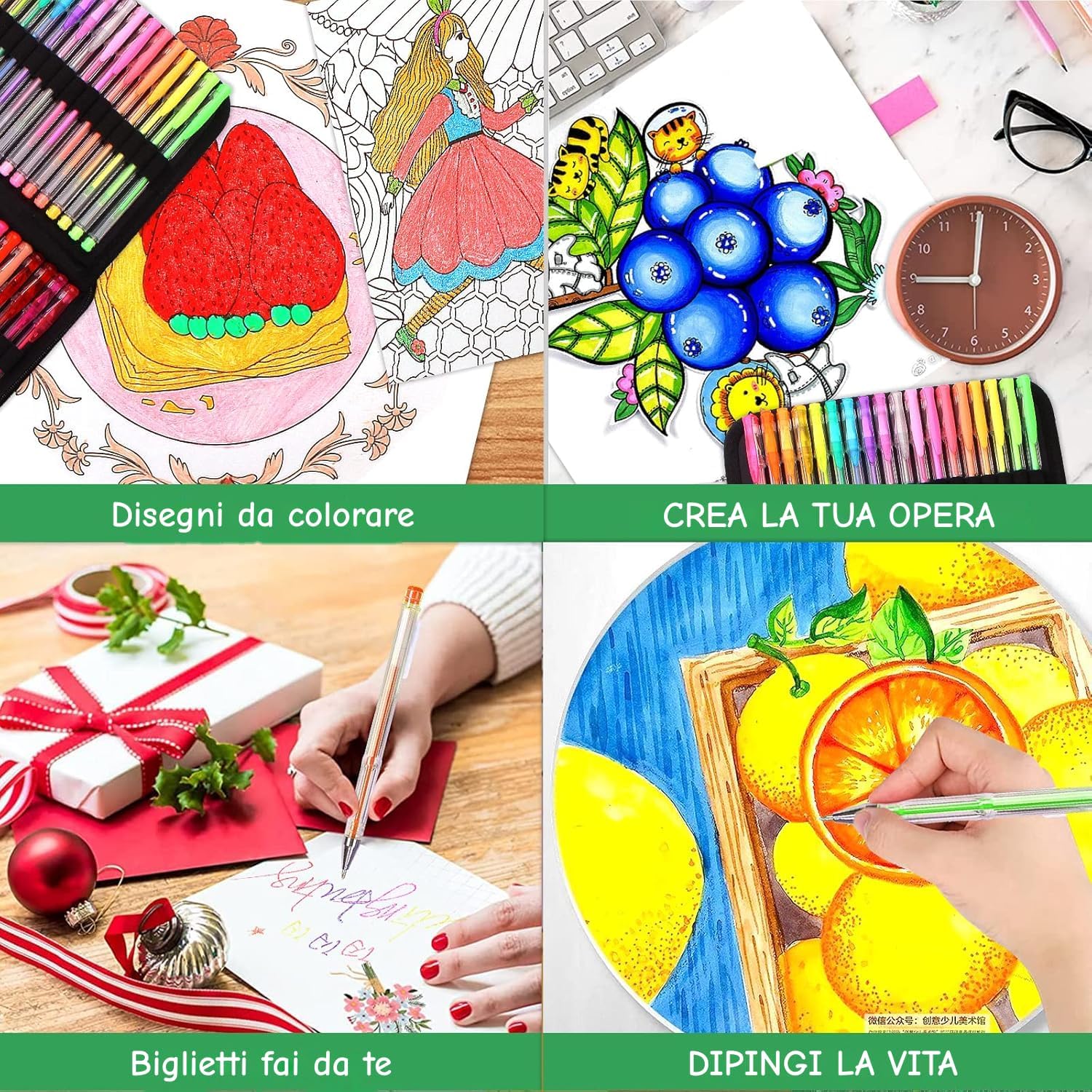 Thumbnail 3 de Melifluo Confezione da 120 Penne Colorate con Custodia: 60 penne gel e 60 ricariche, glitter e colori vivaci per adulti e progetti creativi