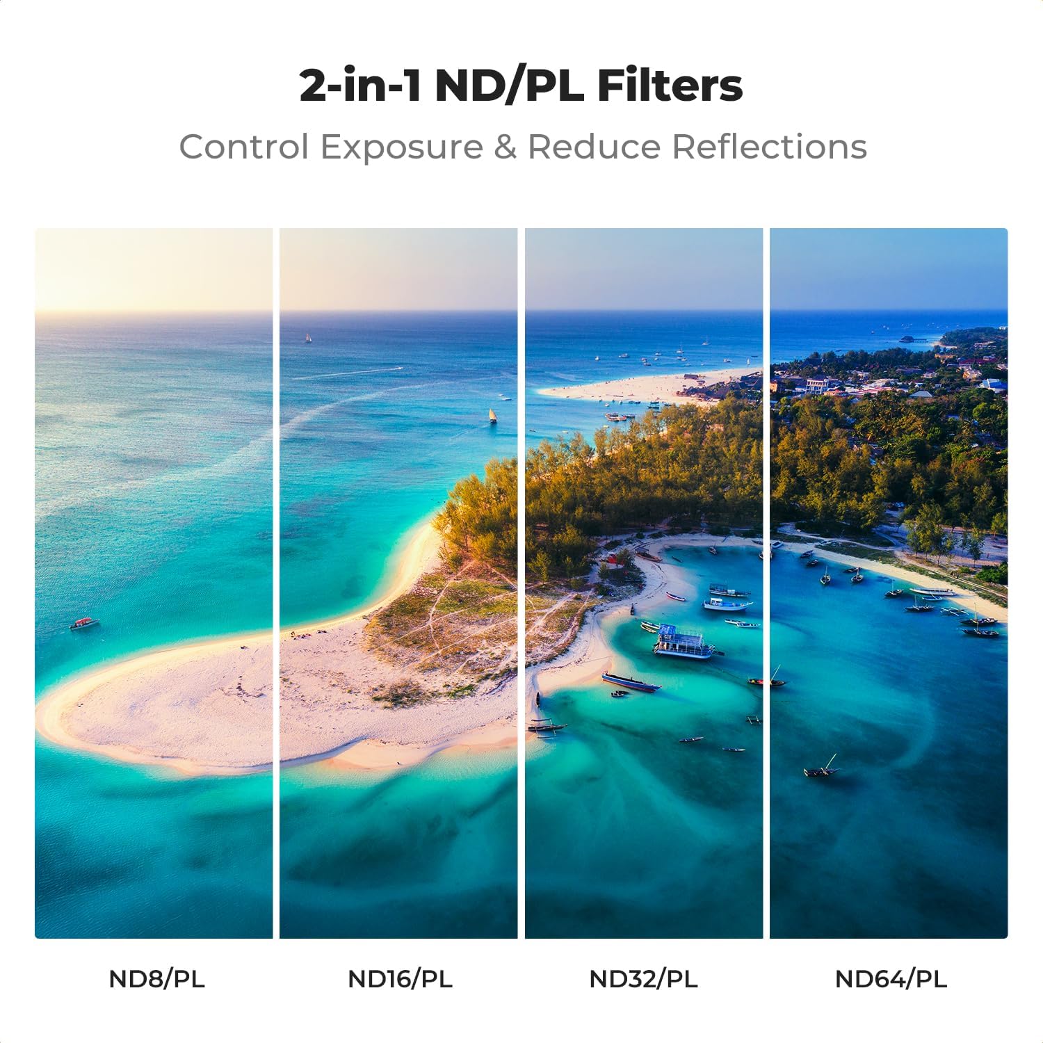 Detalle de K&F CONCEPT Paquete 4 filtros ND/PL para Mavic 4 Pro