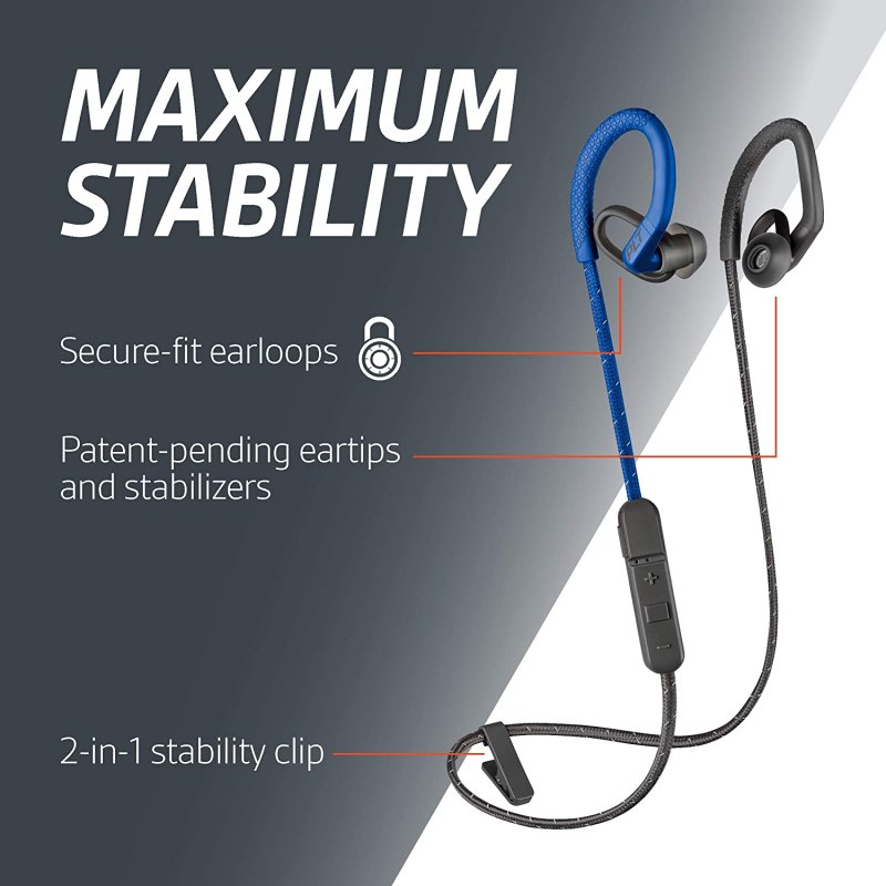 Detalle 2 de Plantronics BackBeat FIT 350: auriculares deportivos Bluetooth con ganchos y autonomía de 6 horas