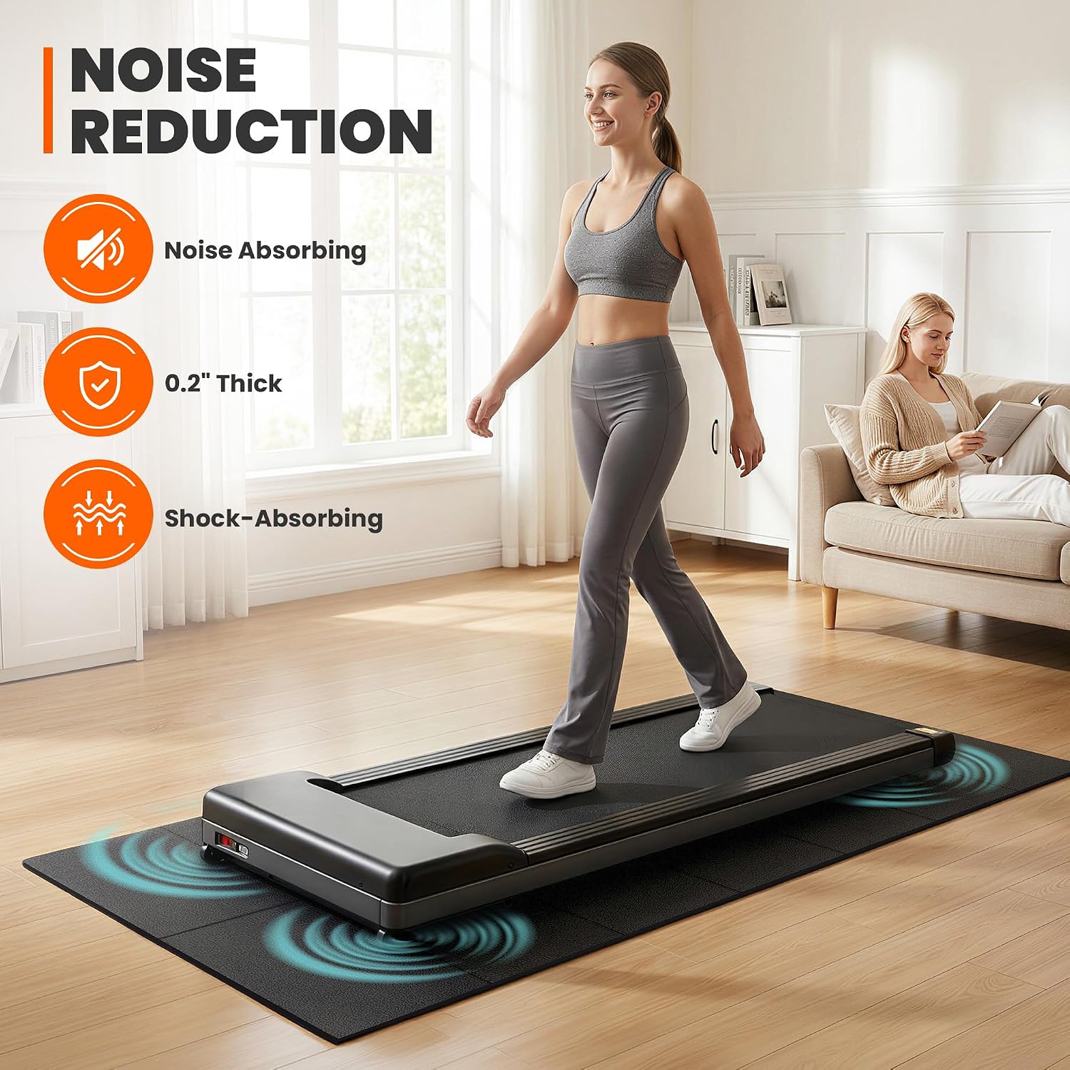 Detalle 1 de Stepwaver Walking Pad Mat, Foldable PVC Treadmill Mat, 55 x 23.6 Inches