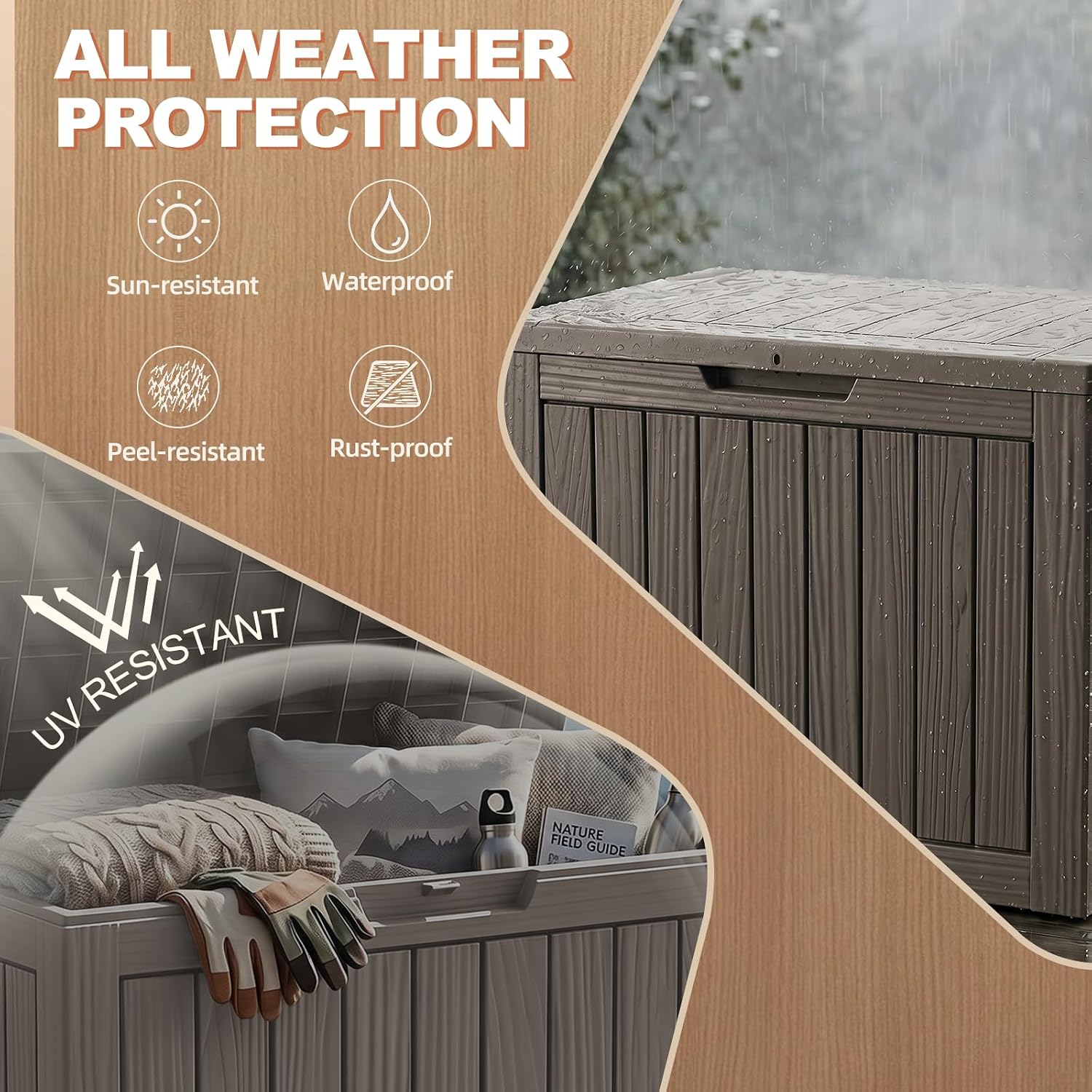 Thumbnail 1 de EFU A122A Outdoor Storage Box, Waterproof Gray Resin with Lockable Design