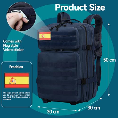 Detalle de Delgeo Mochila Táctica 45L Militar: gran capacidad, MOLLE y diseño impermeable para outdoor
