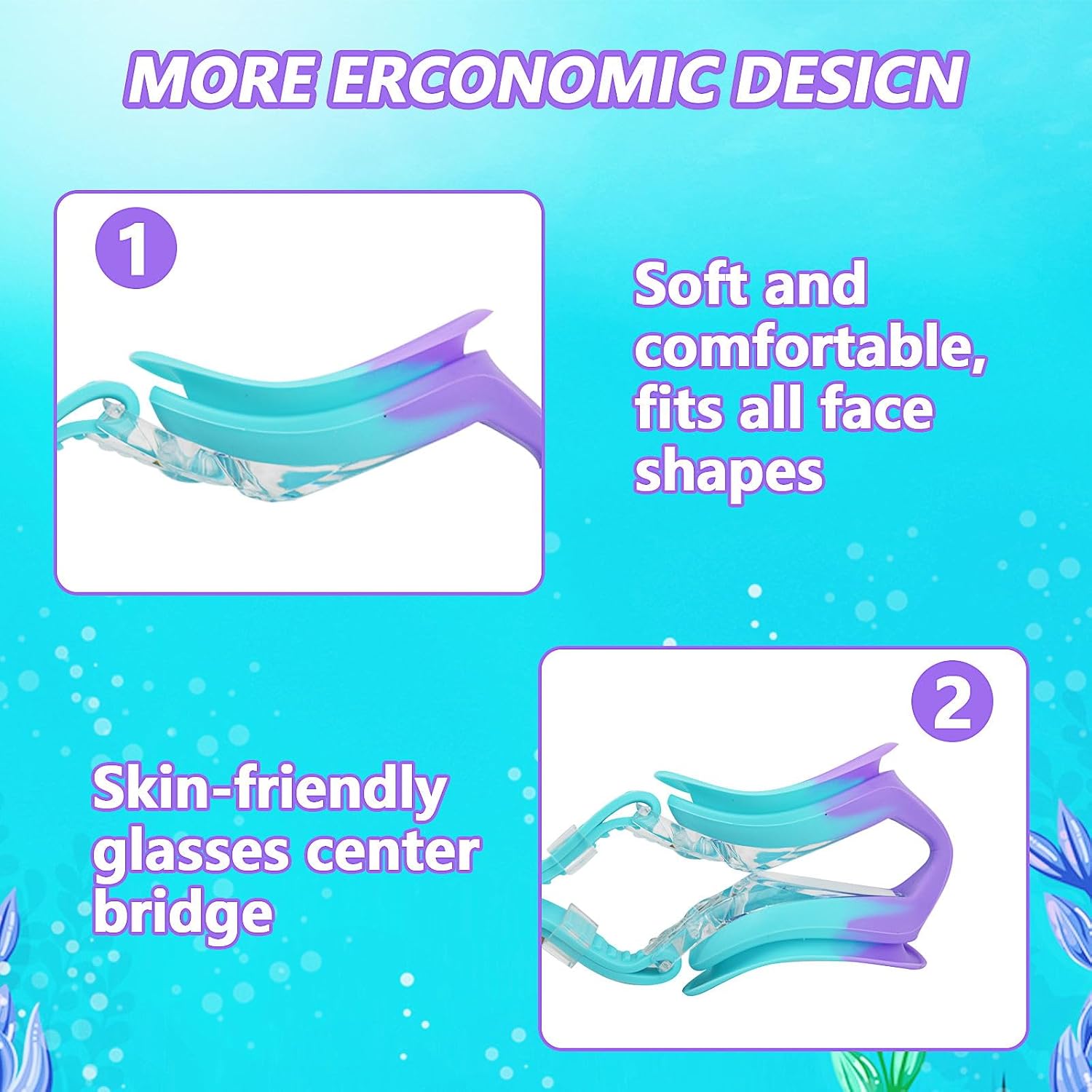 Thumbnail 6 de Mezere Kids Swimming Goggles 6-14 Anti Fog