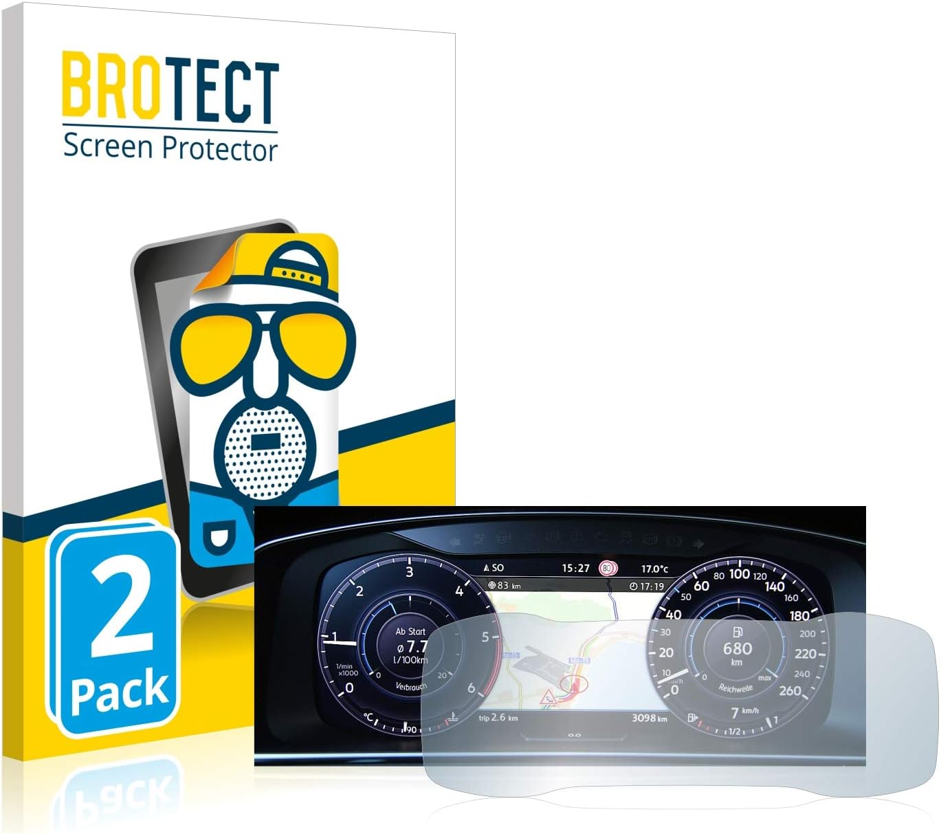 Imagen de brotect Pellicola Protettiva Opaca per Volkswagen Golf 7 Active Info Chockpit 12.3" (2 Pezzi) - Anti-Riflesso, Anti-Graffio e Anti-Impronte en OfertitasTOP