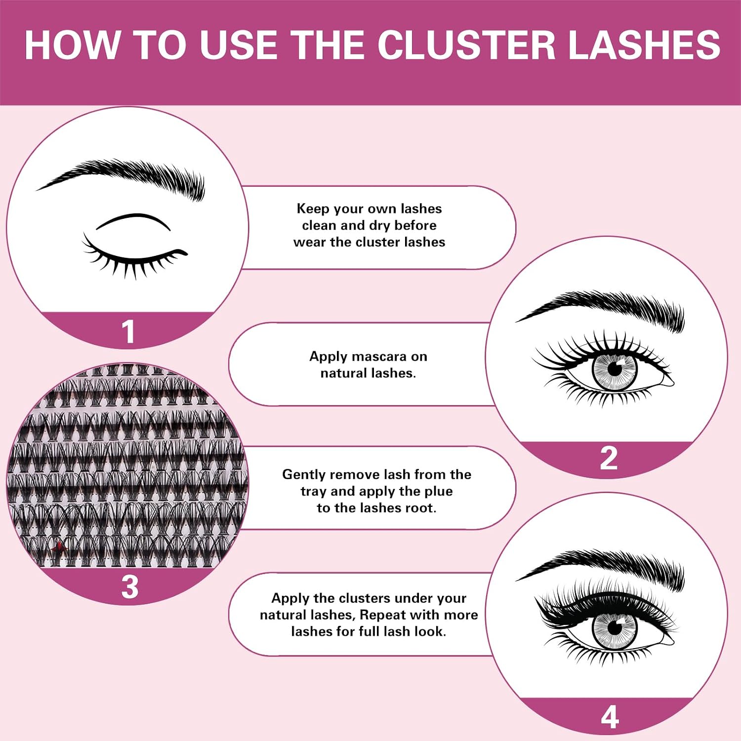 Thumbnail 6 de Qilnyeh Pestañas Cluster Lashes Kit 280 piezas