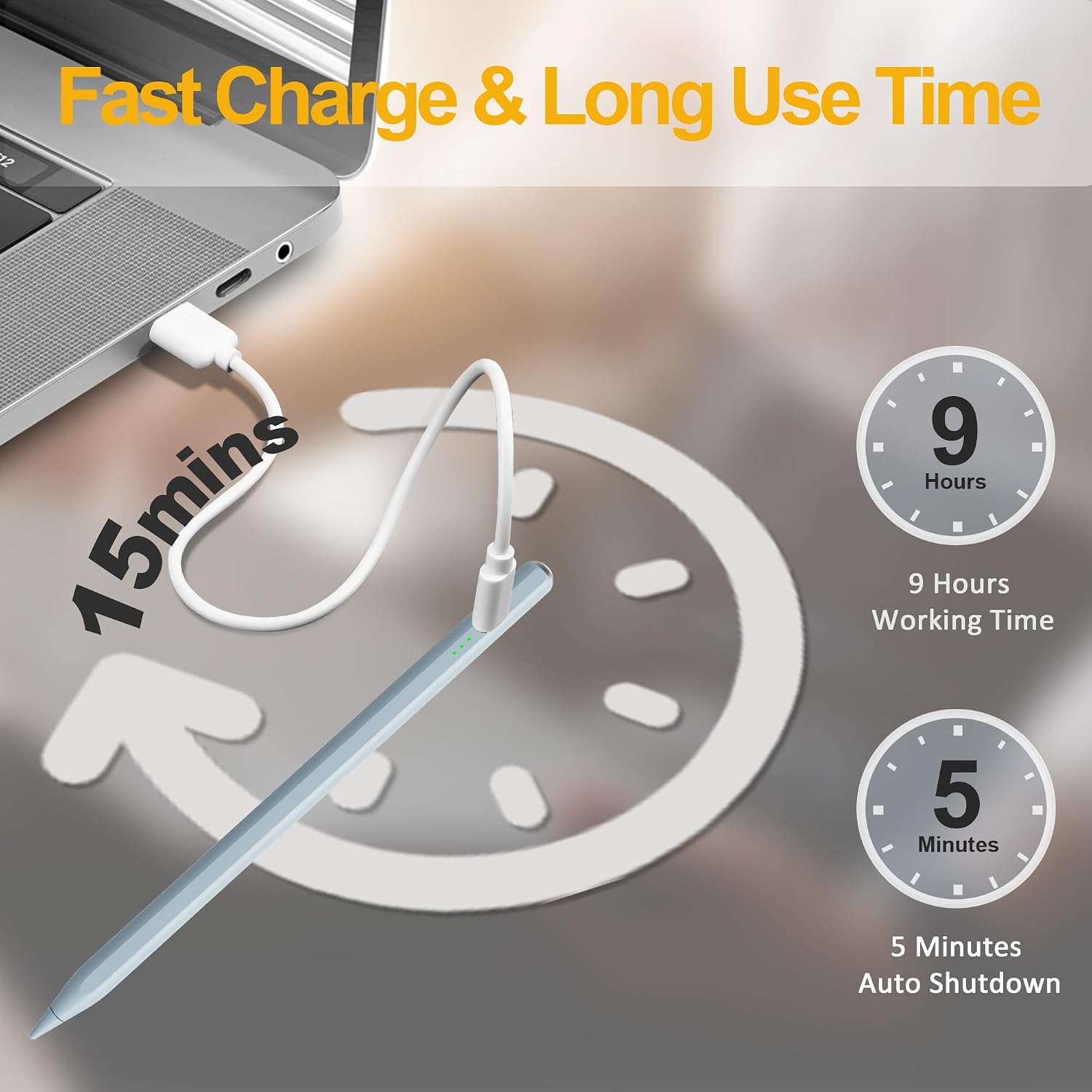 Detalle de Pencil for iPad (2026–2018) Fast Charge Stylus with Palm Rejection & Tilt Sensitivity