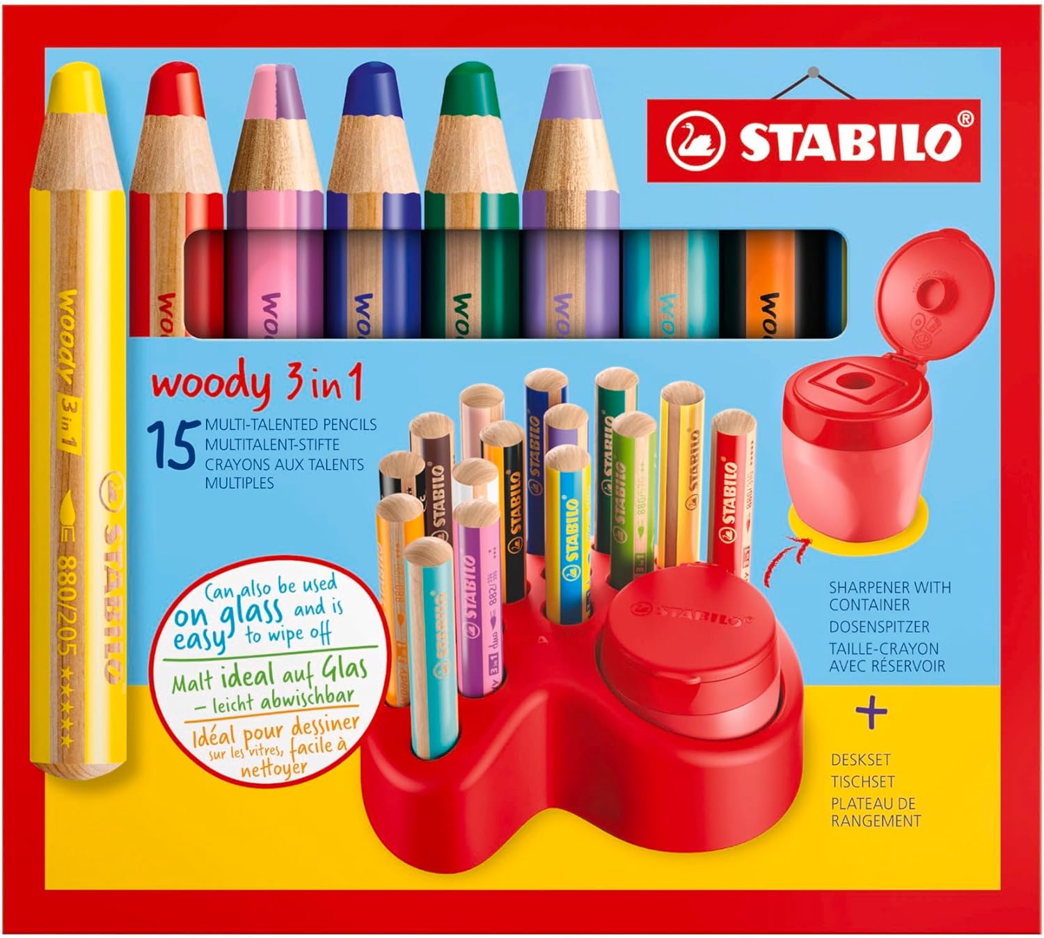 Thumbnail 1 de STABILO Premium-Tischset „woody 3 in 1“ (15er Pack) inkl. Dosenspitzer und Tischset