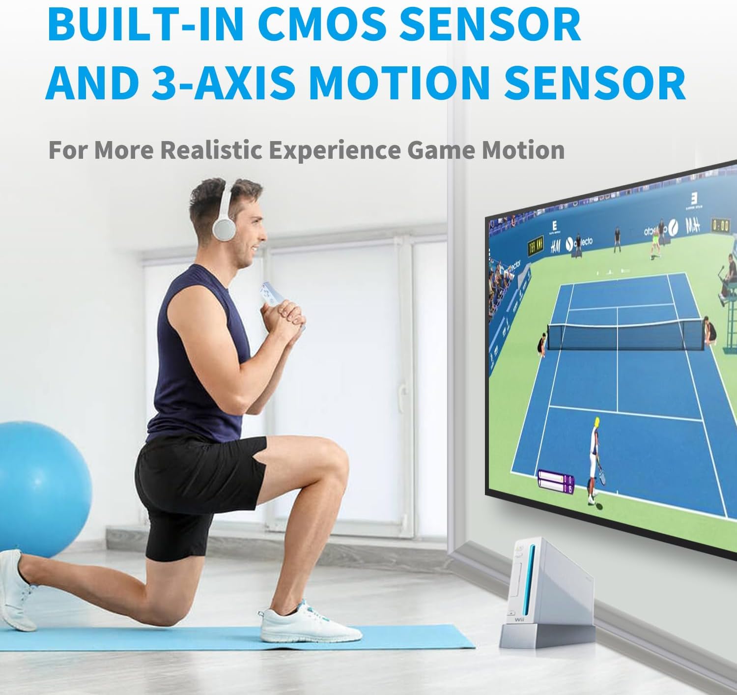 Detalle de TechKen 2 Sets Remote Controller for Wii with Built-in Motion Plus and Nunchuck (White)