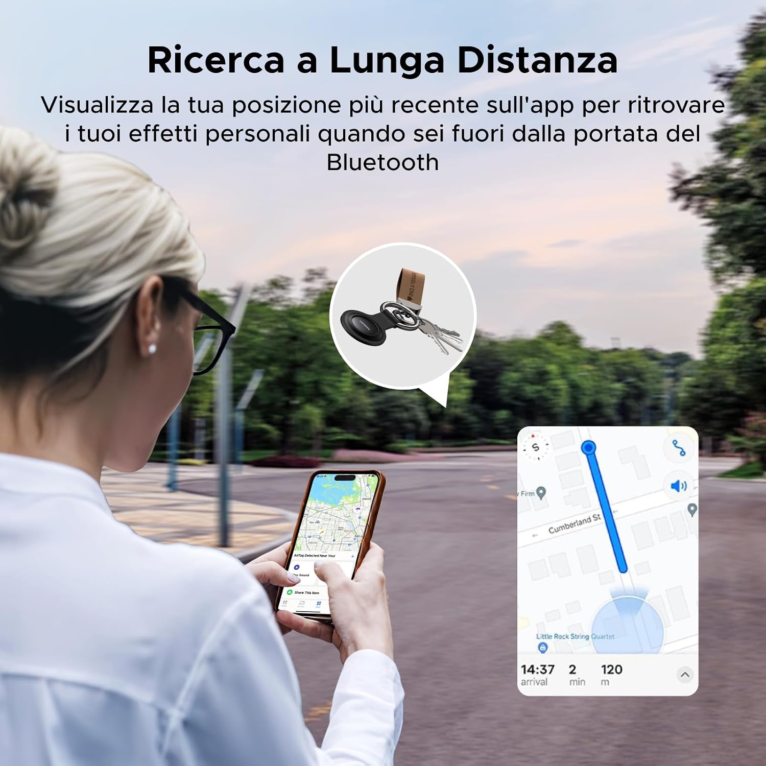 Thumbnail 3 de UGREEN FineTrack Mini Tag Localizzatore Bluetooth: Tracker Find My per chiavi, bagagli e altro (2 pezzi)