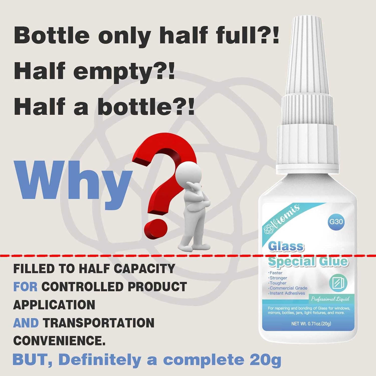 Thumbnail 1 de 20g Glass Glue – Instant Strong Adhesive for Glass, Acrylic & More (Clear)