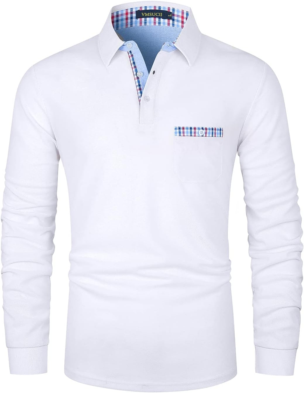 Detalle de Polo Uomo a Maniche Lunghe in Cotone con Colletto e Bottoni - Stile Sportivo per Autunno/Inverno