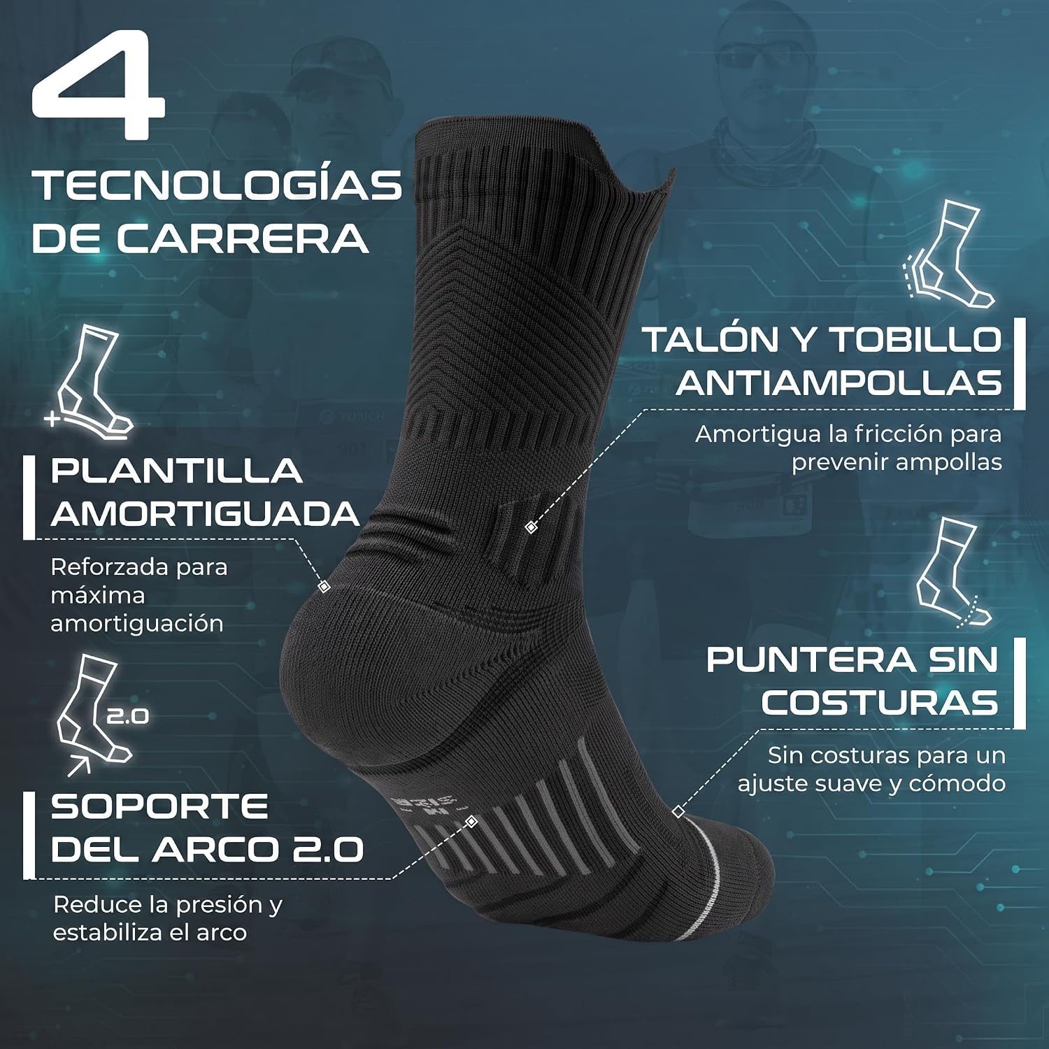 Thumbnail 4 de Rahhint Coolmax Compression Socks 3 Pack