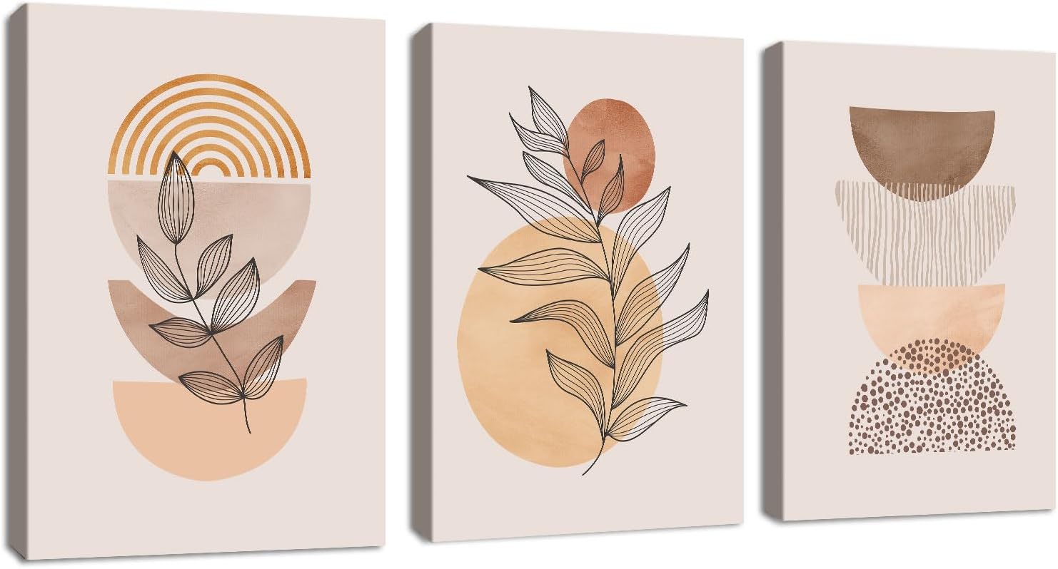 Detalle de FajerminArt 3Pcs Framed Orange Canvas Wall Art 🎨
