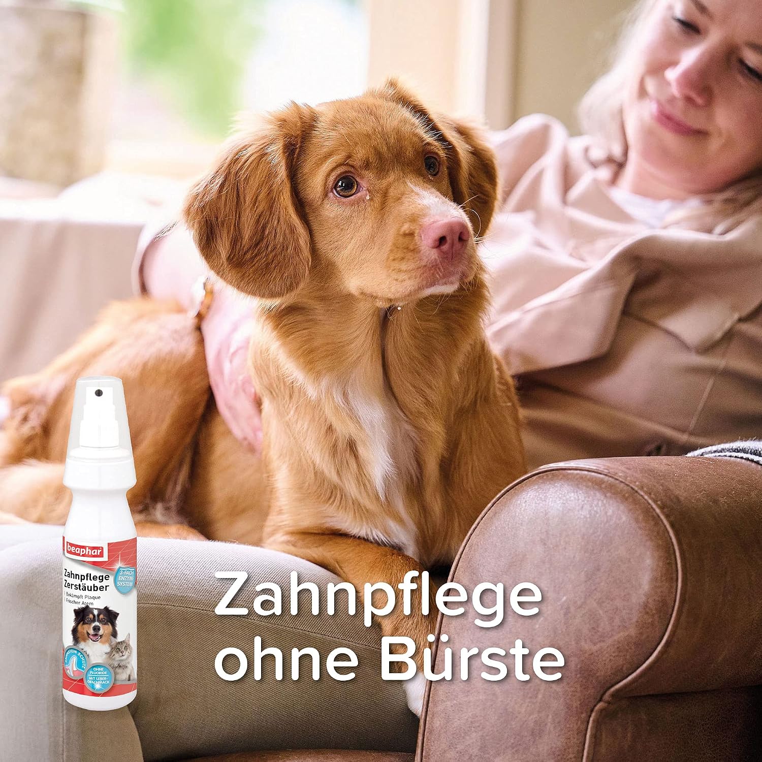 Detalle de Beaphar Zahnpflege Zerstäuber, 150 ml – für frischen Atem ohne Putzarbeit