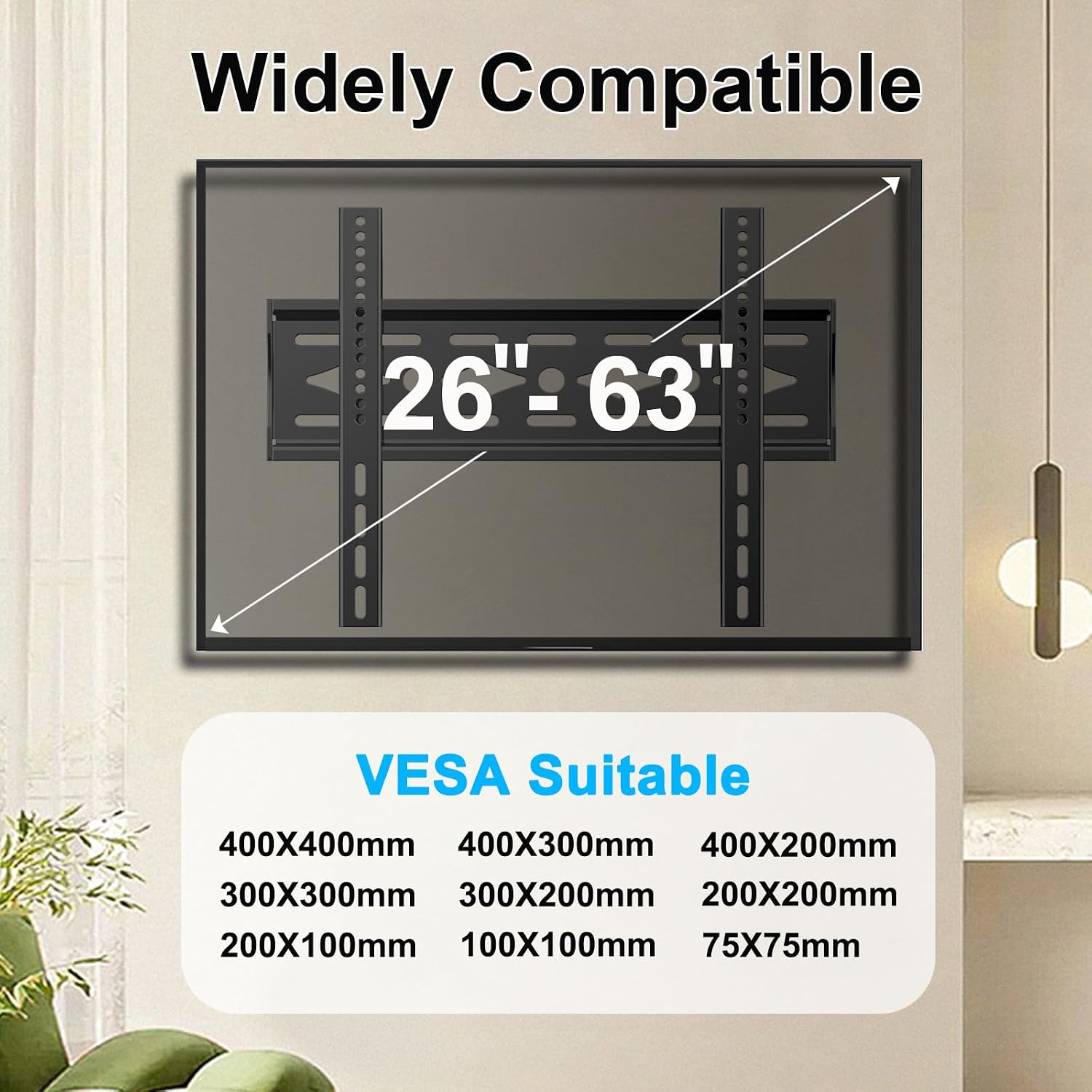 Detalle 2 de Fixed TV wall mount 26-63 inch, 50kg