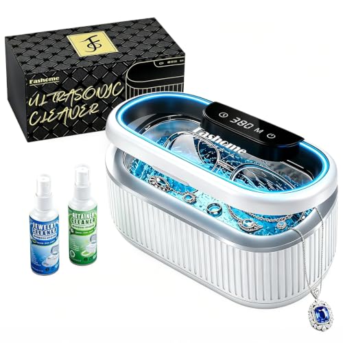Detalle de Fashome Ultrasonic Cleaner with 2 × 100ml Solutions, 550ml Tank