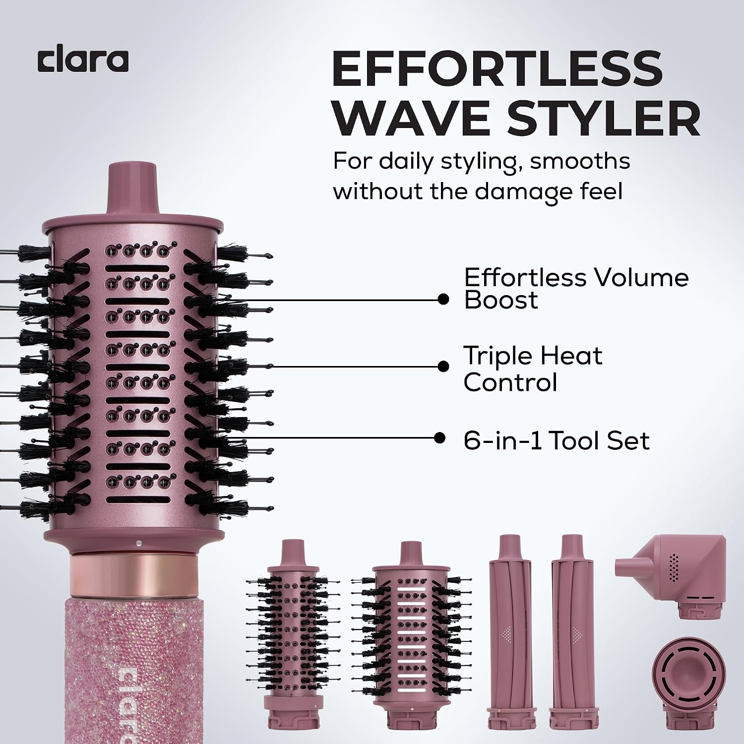 Detalle 2 de Clara 6-in-1 Diamond Candy Multi Styler with Auto-Wrap Curlers (1500W ionic styling tool)