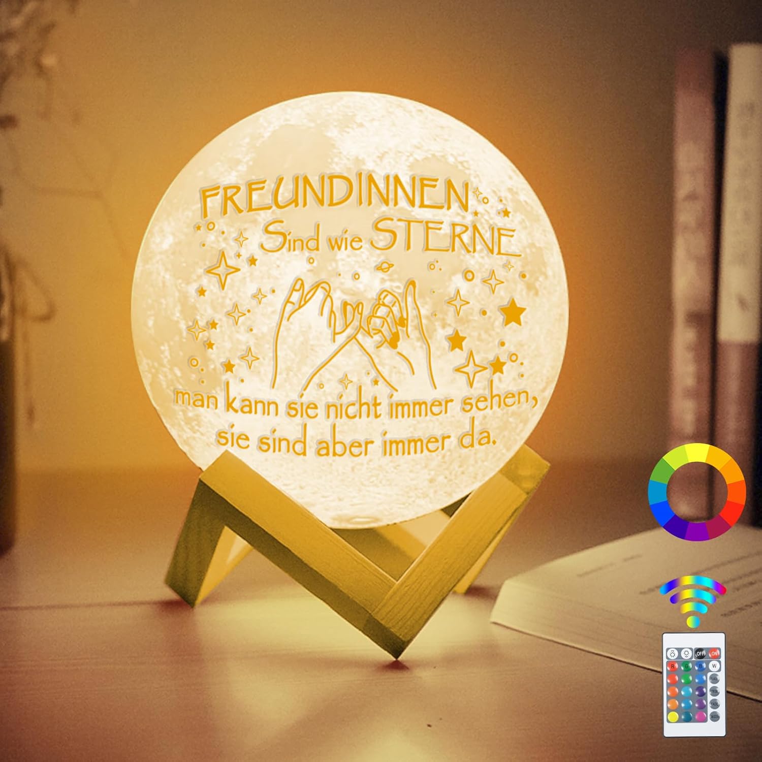 Thumbnail 6 de Sunwuun Mondlampe – personalisiertes Muttertagsgeschenk mit 16 RGB-Farben und 3D-Mondoberfläche