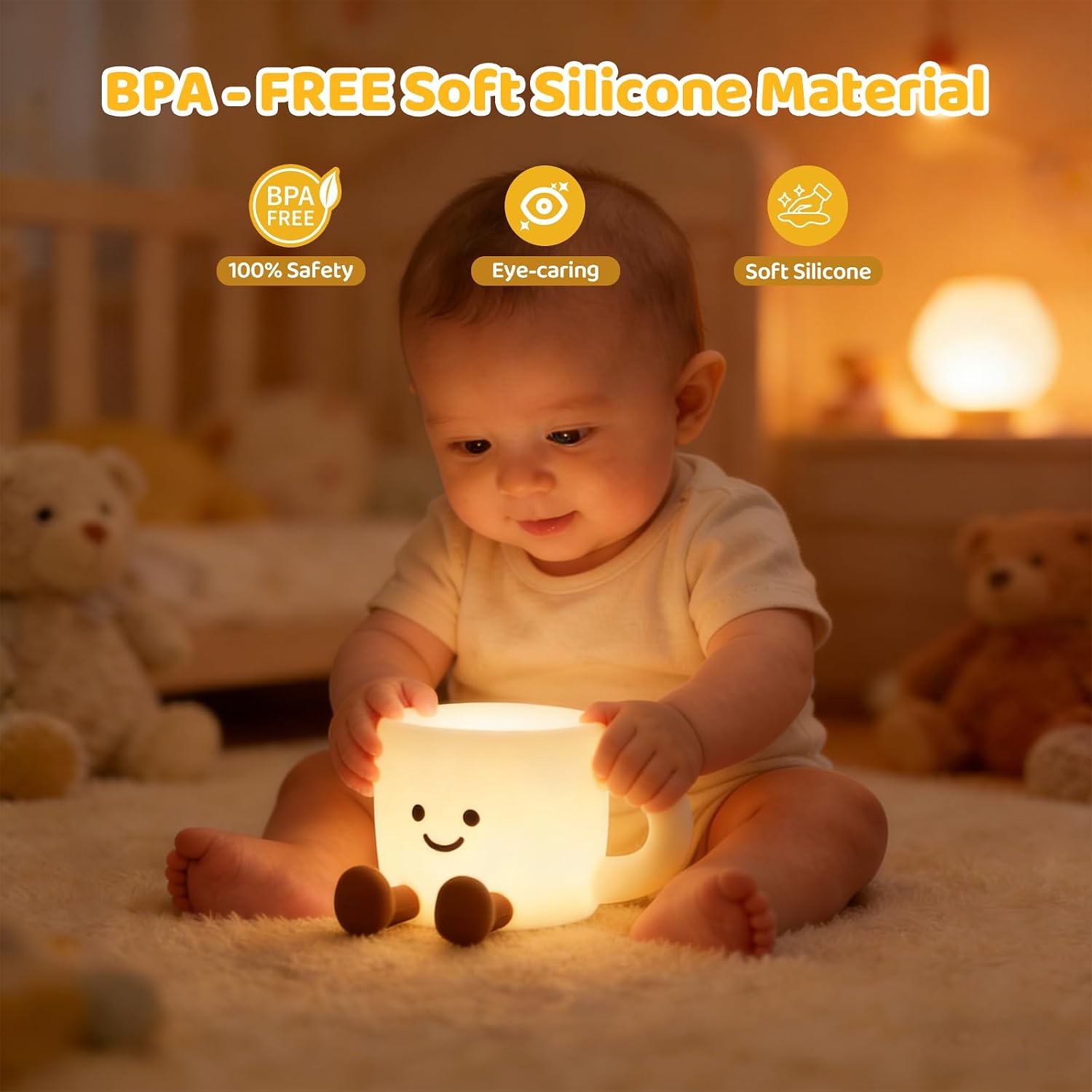 Thumbnail 6 de Gemmac LED Nachtlicht „Kaffeetasse“ dimmbar, 7 Farben, Touch & Timer, USB-C wiederaufladbar