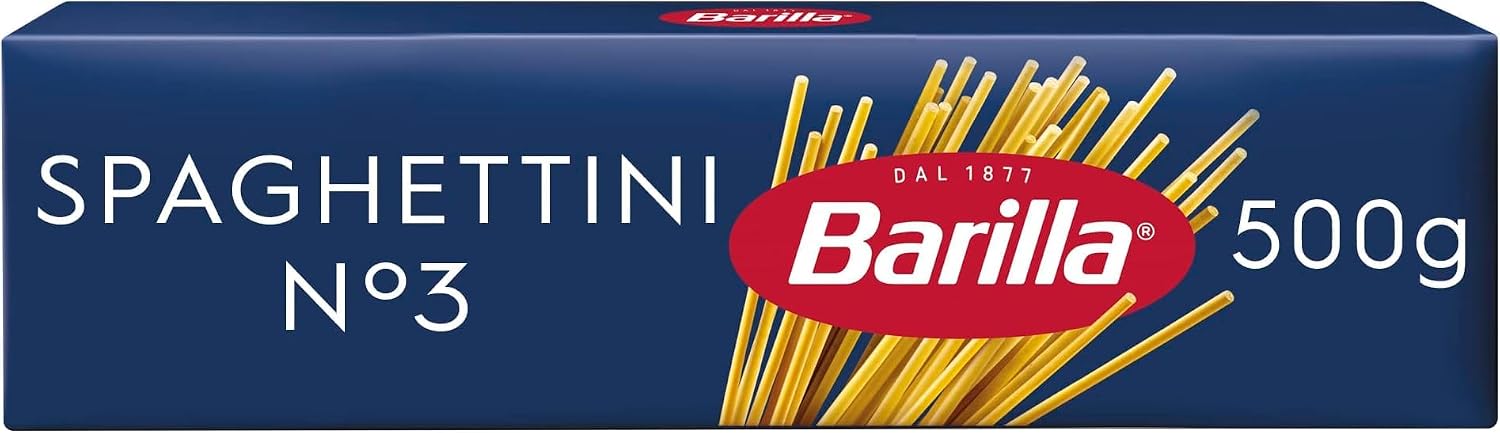Barilla Klassische Spaghettini Nr. 3 – Hartweizen, al dente in 5 Minuten (5 x 500 g)
