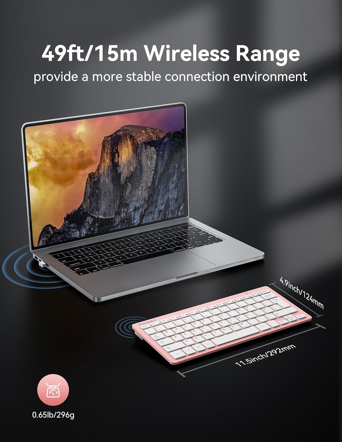 Thumbnail 2 de TECKNET 2.4G Wireless Keyboard for Windows/Chrome OS (UK Layout) – Compact, Silent and Battery-Efficient