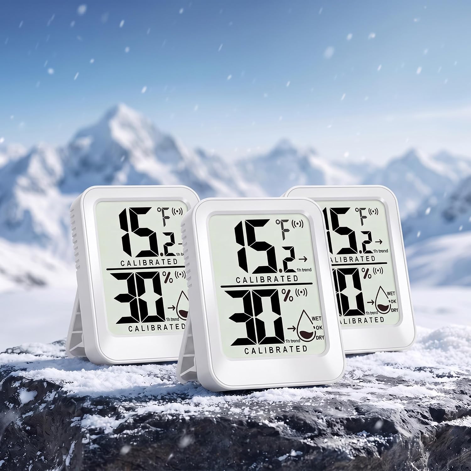 Detalle 2 de AyayaBoss Raum Thermometer Innen 3-Pack Indoor Thermometer Hygrometer, Mini LCD