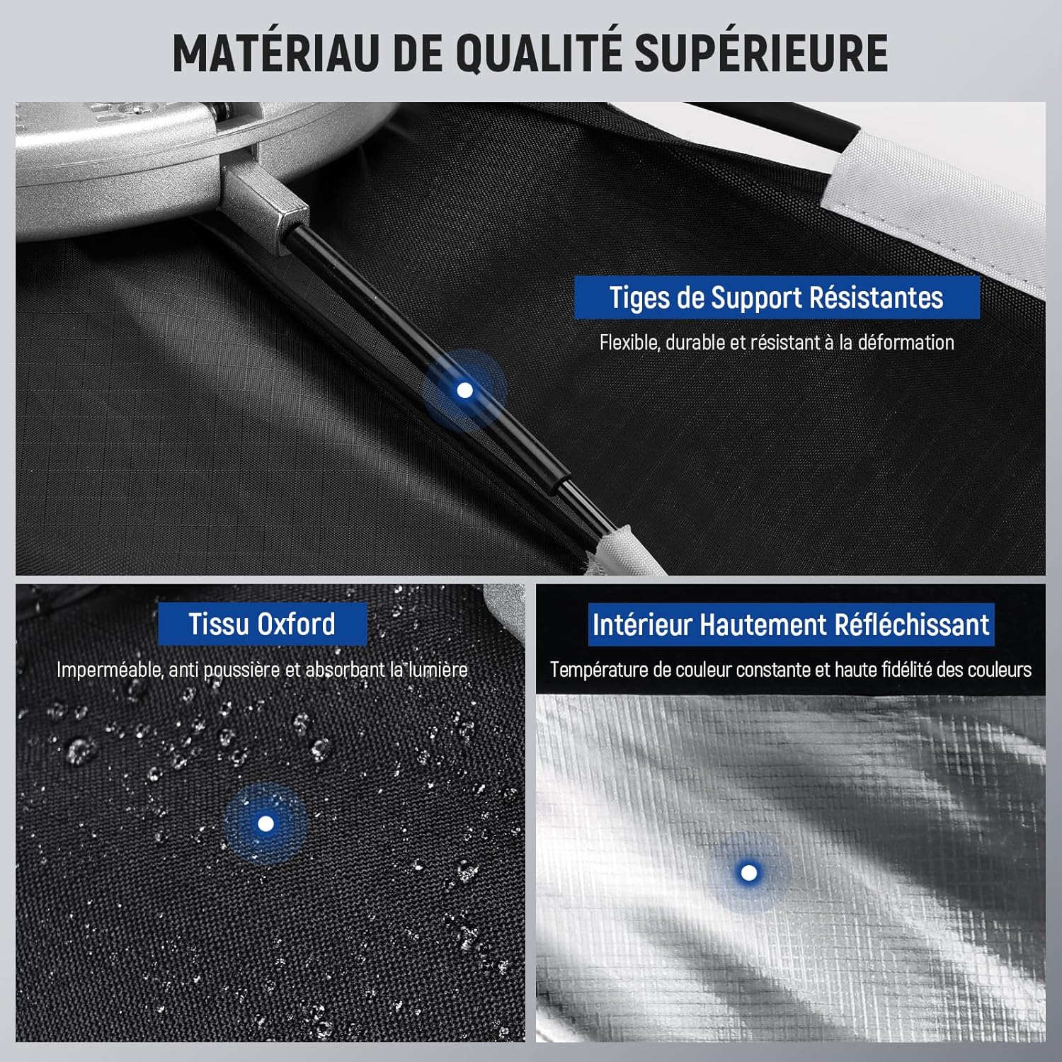 Thumbnail 2 de NEEWER Basics Kit softbox rectangulaire 24"x35" avec diffuseurs et grille compatible Bowens (NS12S)