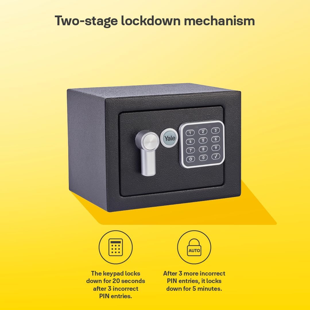 Thumbnail 2 de Yale Electronic Safe Mini Black (YSV/170/DB2) – Standard Security