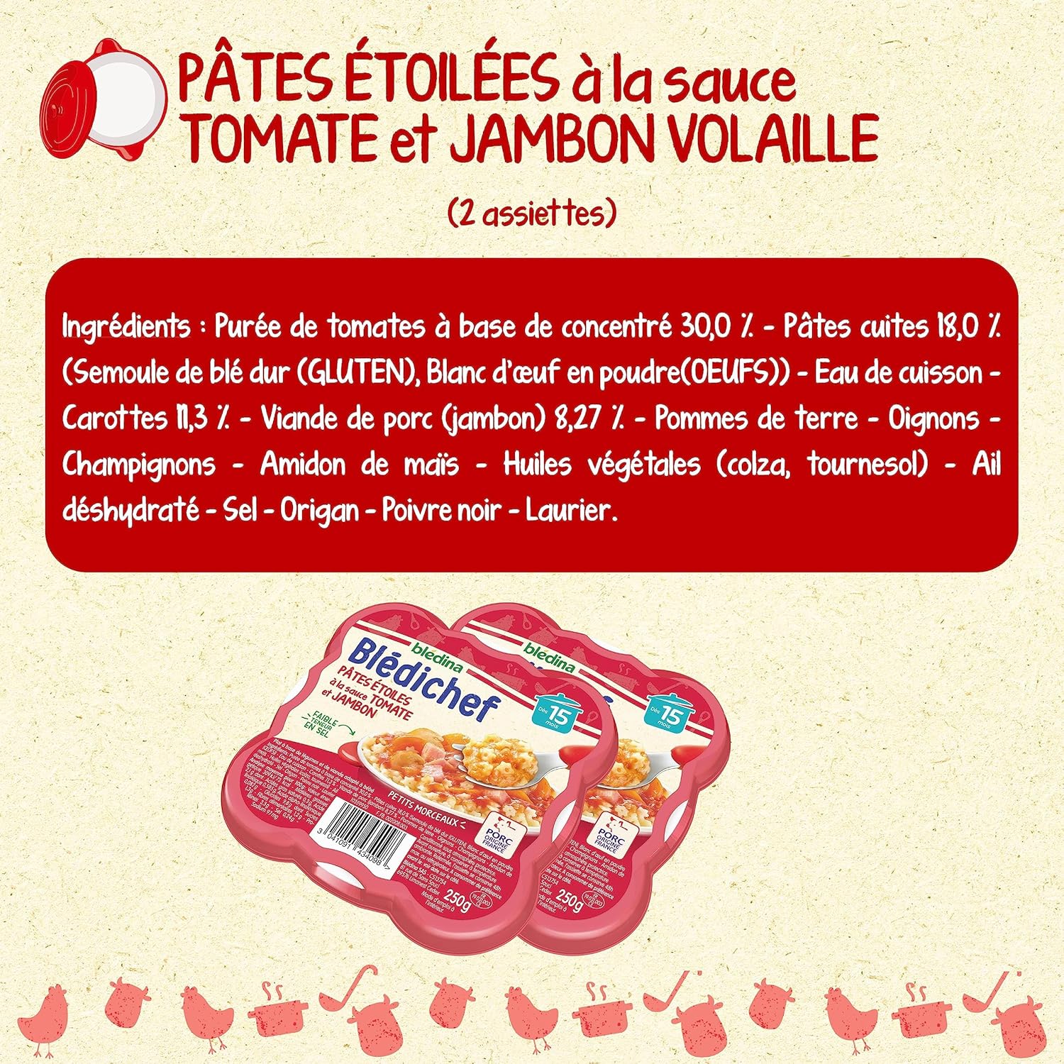 Detalle de Blédichef – 8 petits plats pour bébé (à partir de 15 mois) – Pack de 8 assiettes
