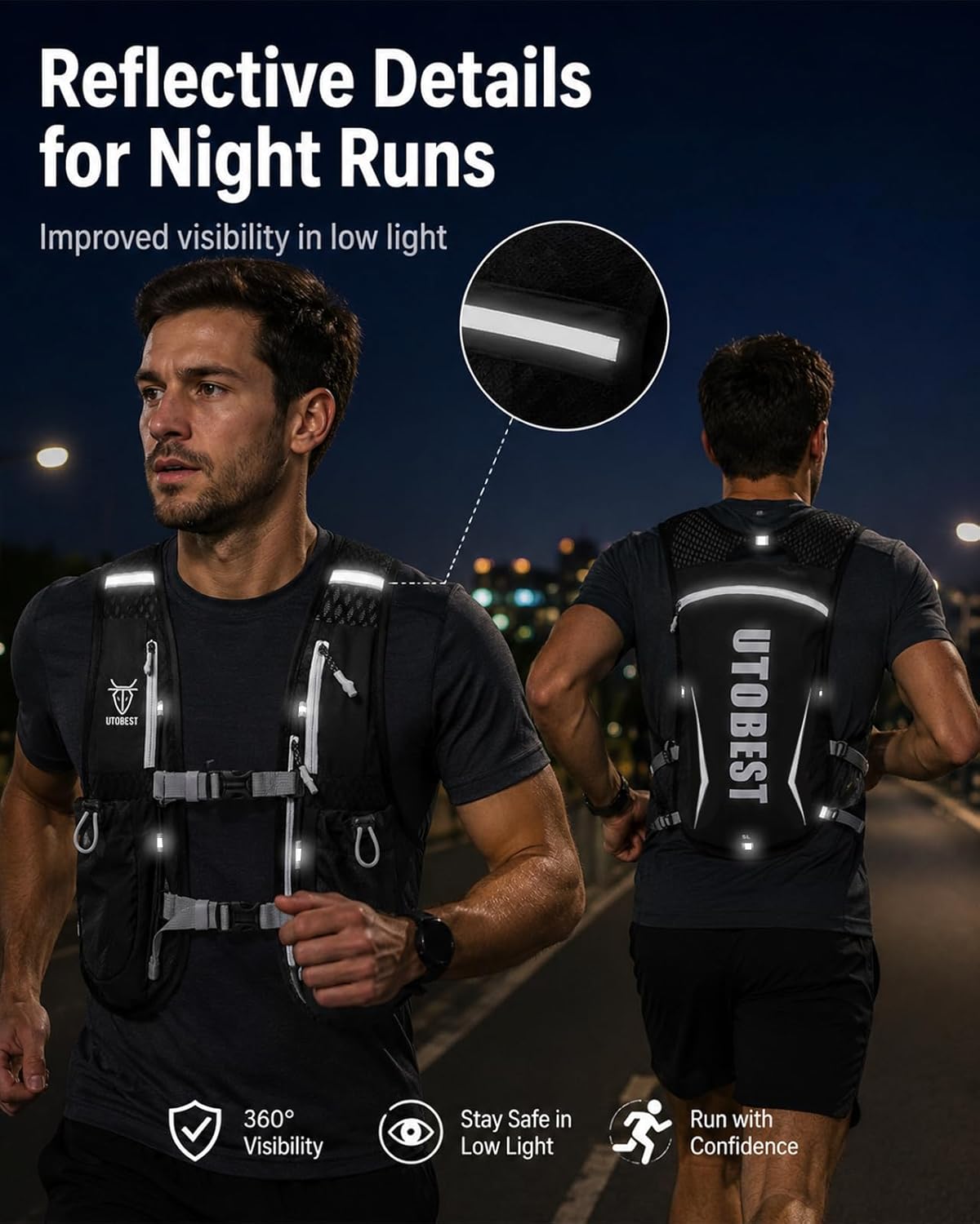 Thumbnail 6 de UTOBEST 5L Running Vest: Lightweight Hydration Pack for Marathon, Run & Hike