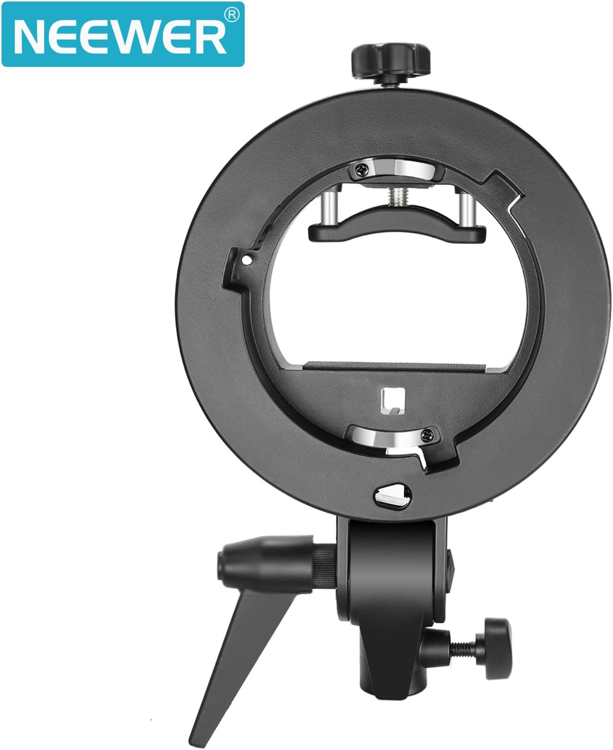 Detalle 2 de Neewer S-type Support de flash avec monture Bowens pour accessoires studio (boîte à lumière, bol de beauté, snoot, parapluie)