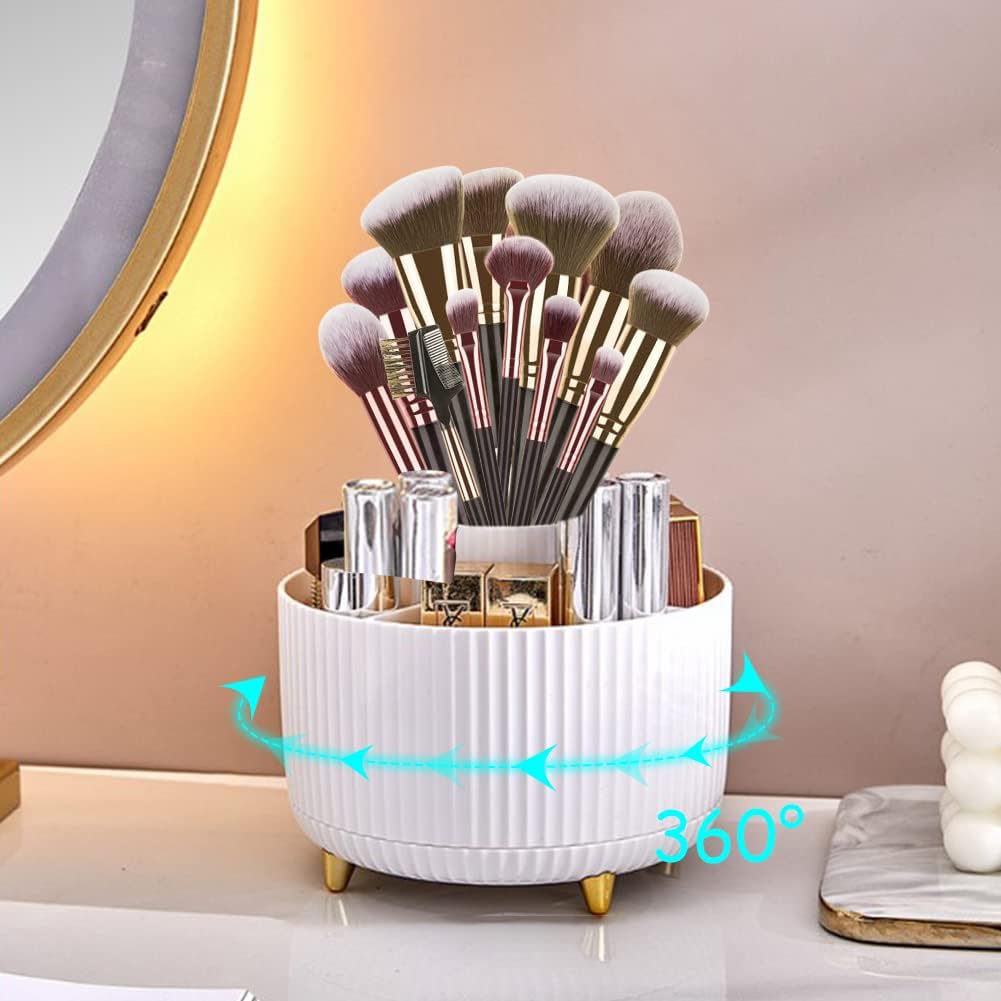 Detalle 2 de DASIAUTOEM Kosmetik Make Up Organizer – 360° drehbarer Pinsel Organizer aus ABS