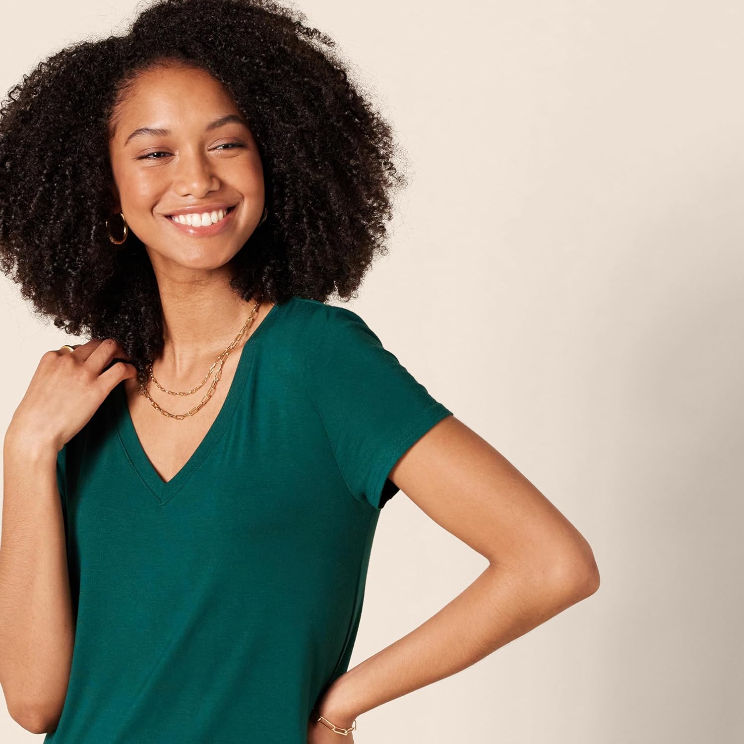 Thumbnail 3 de Amazon Essentials Women's V-Neck Short-Sleeve T-Shirt Jersey Midi Dress