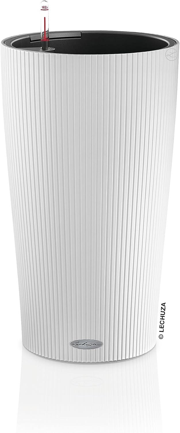 Detalle de LECHUZA CILINDRO Color 32 bianco (13950) – Fioriera con sistema di irrigazione integrato