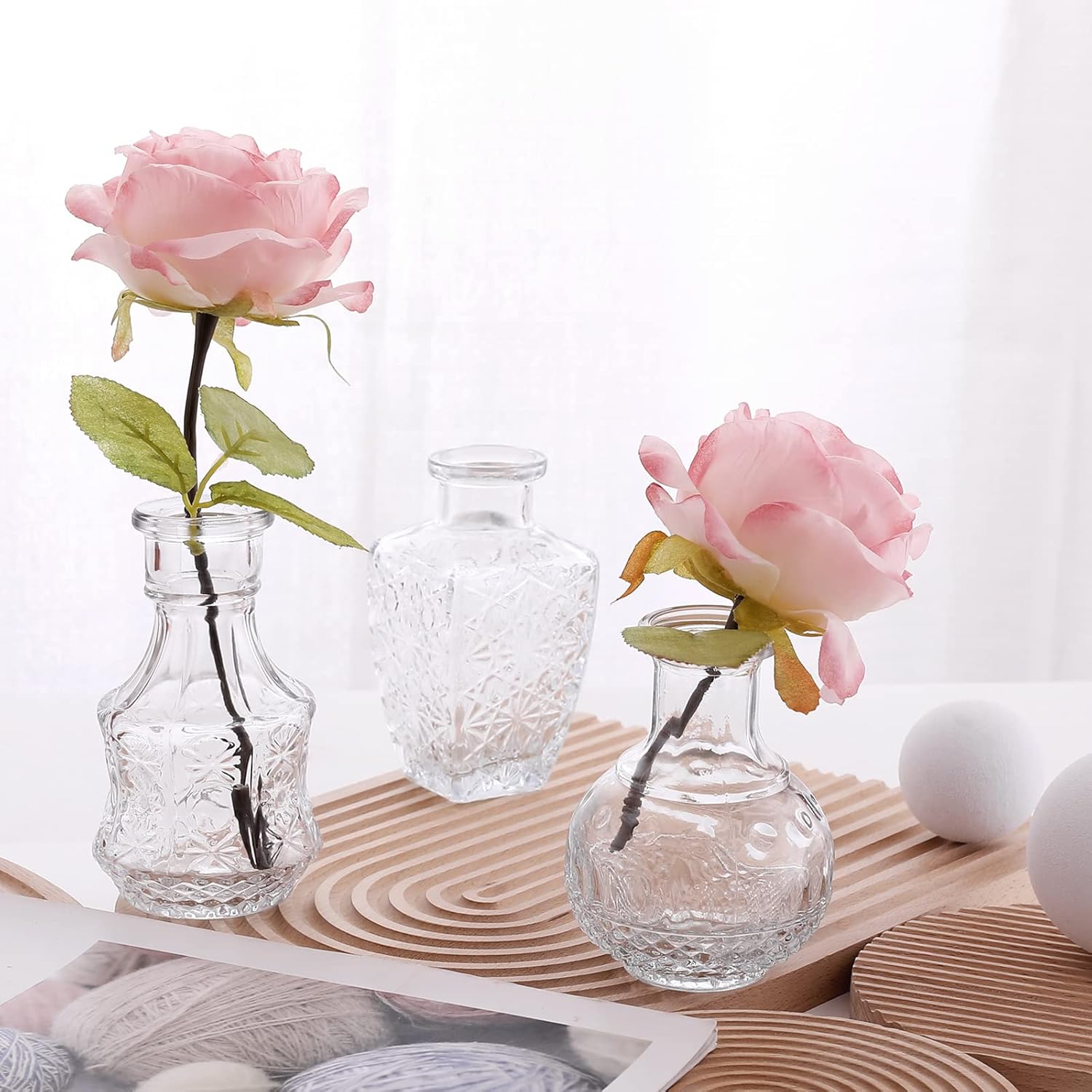 Thumbnail 6 de Arme Glass Bud Vase Set of 32 Pcs — Small Clear Bud Vases for Vintage Centerpieces