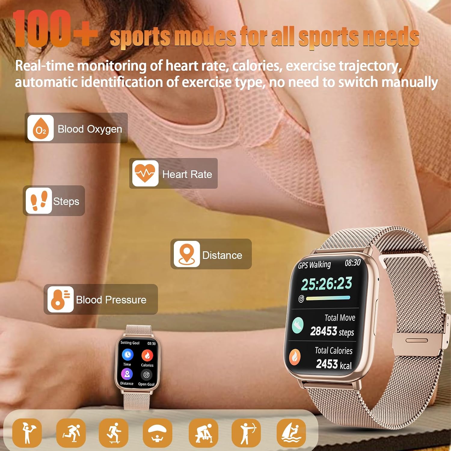 Thumbnail 2 de SLOKSFil Smartwatch Donna con Chiamate Bluetooth e 1,83'': stile, salute e sport in un unico accessorio