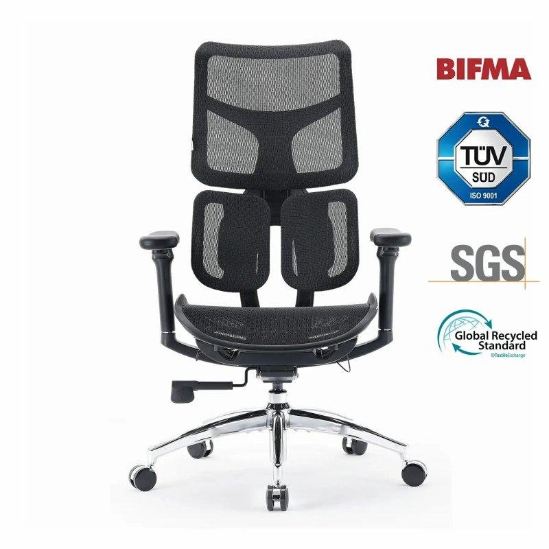Detalle de Silla Ergonómica Sihoo Doro S100: soporte lumbar doble y ajuste total para largas jornadas