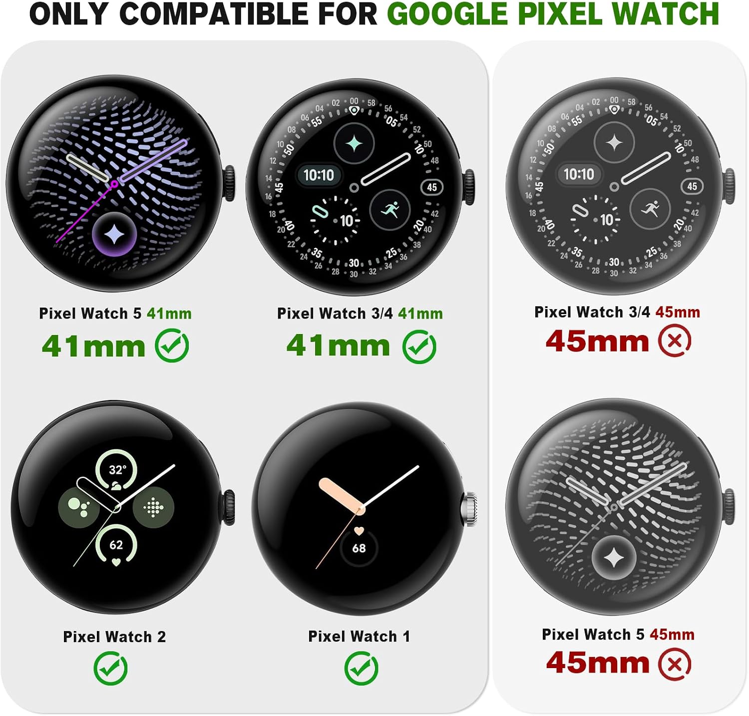 Detalle de HAYONLIY Google Pixel Watch用メタルバンド 41mm対応 ミラネーゼメッシュ・磁気調整