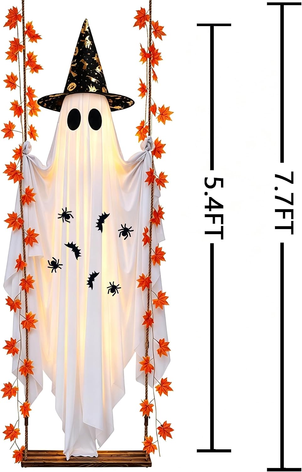 Thumbnail 6 de Mildstrike HY-54FT 5.4-Foot Hanging Halloween Ghost with 8-Mode LED Lights