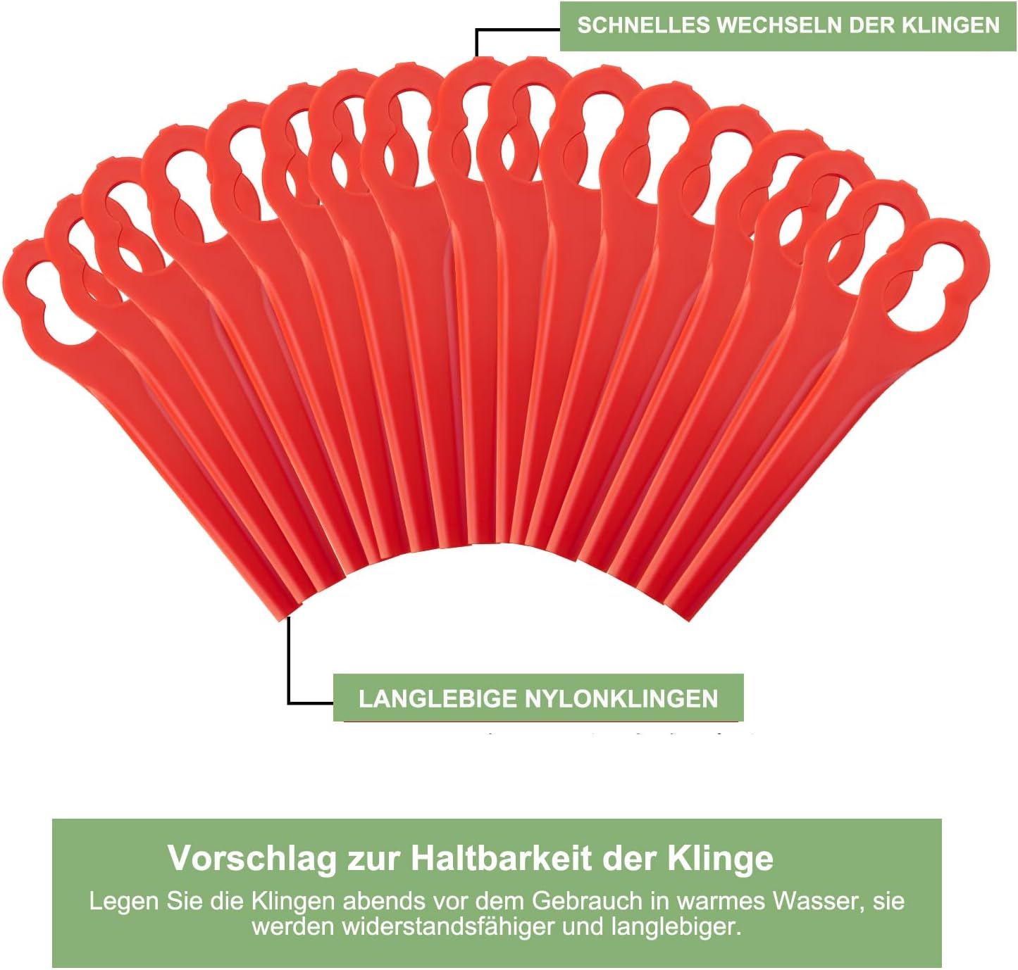 Detalle de PA6 Ersatzmesser-Set (60 Stück) für Einhell Akku-Rasentrimmer – kompatibel mit GE-CT 18 Li & weiteren Modellen