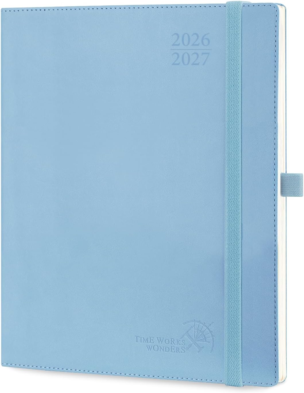 Detalle de POPRUN 2026-2027 Academic Diary Week to View Large (Blue) – 26.5 x 21.5 cm, Aug 2026–Dec 2027