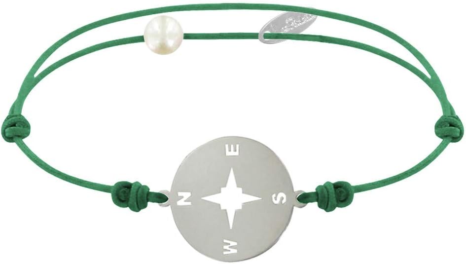 Thumbnail 4 de Les Poulettes Bijoux bracciale con collegamento e medaglia in argento 925 rotonda Rosa dei Venti