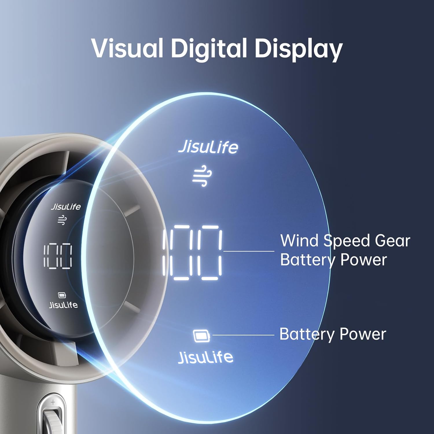 Thumbnail 2 de JISULIFE Ventilador Portátil de Mano con Pantalla Digital 🌀