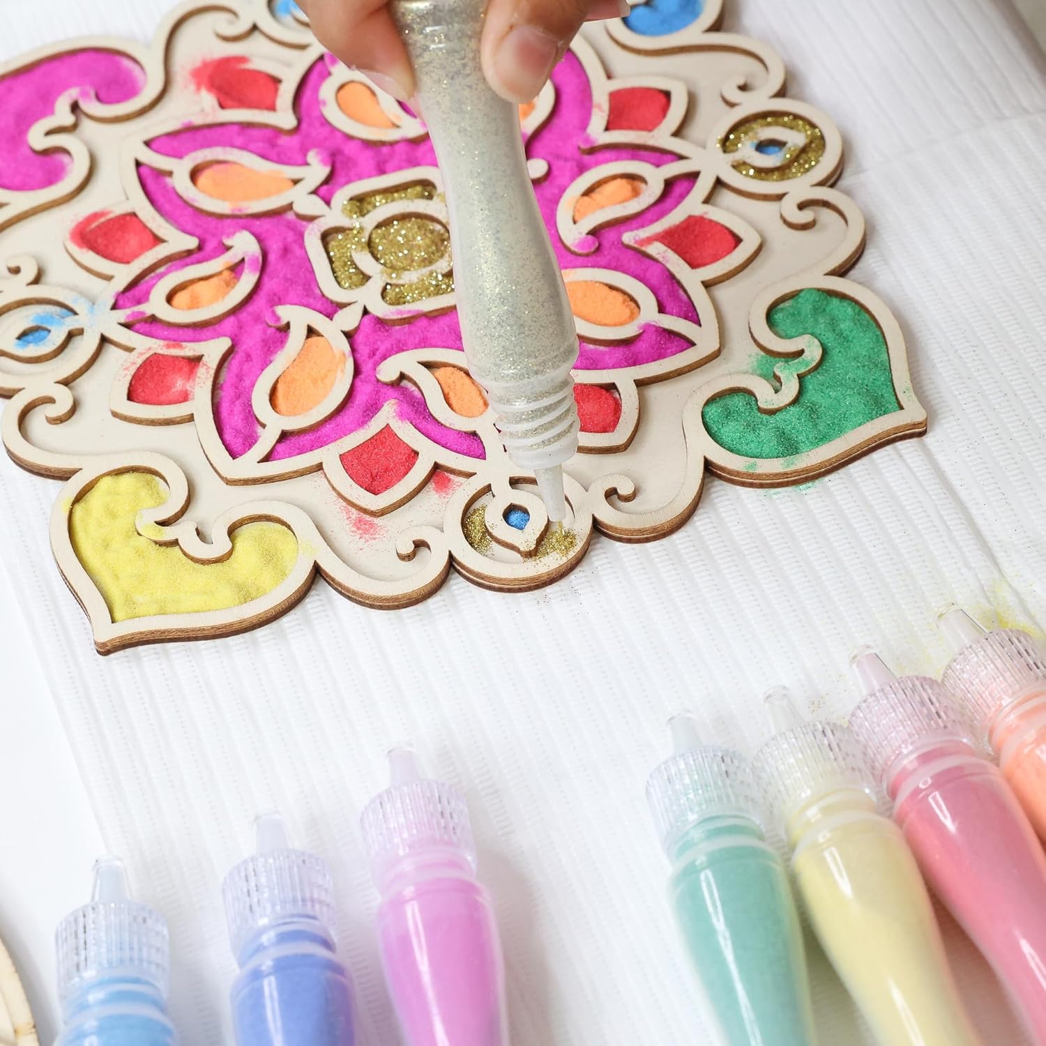 Thumbnail 2 de Kulture Khazana Make Your Own Wooden Rangoli kit 🎨