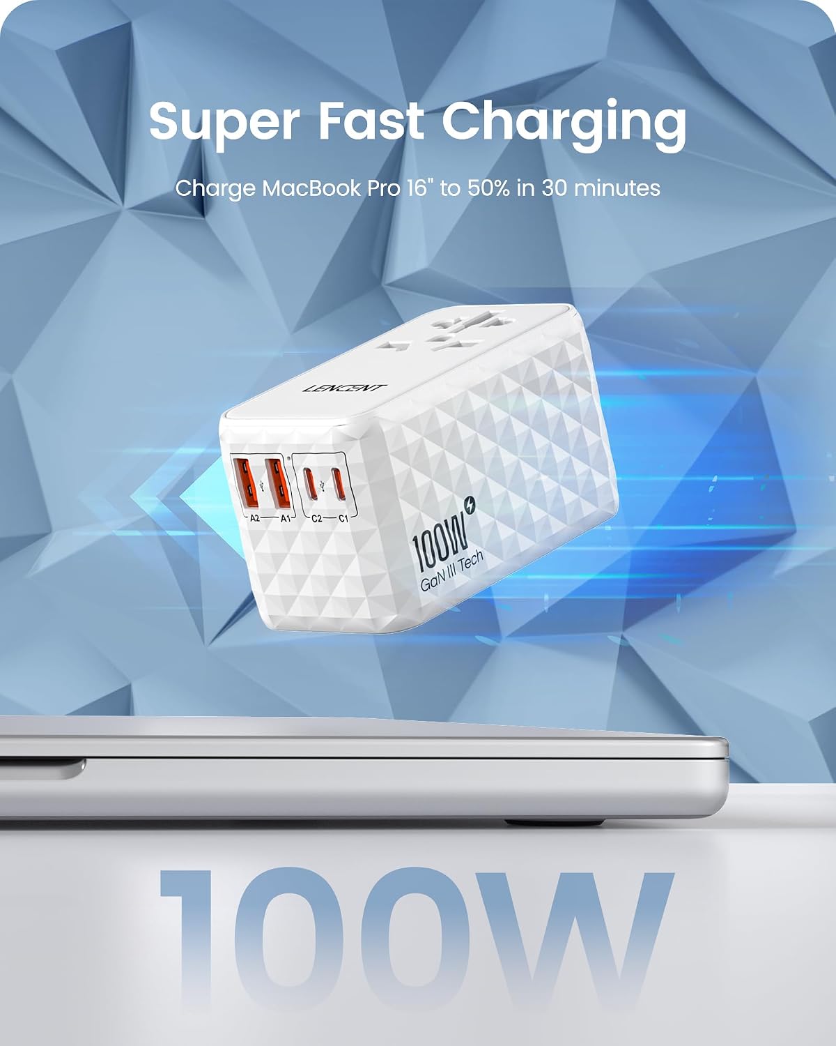 Thumbnail 2 de LENCENT GAN III Adaptador Universal 100W
